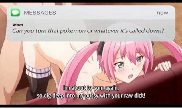 hentai, pink hair, slut