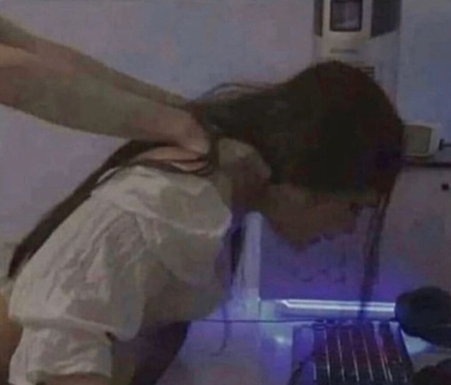 computer, home video, brunette