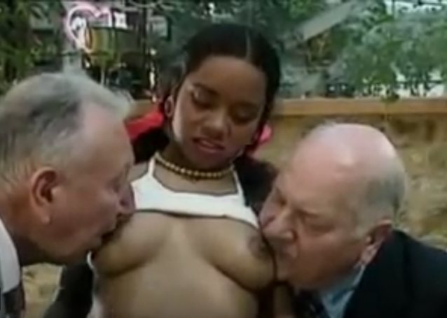 vintage, threesome, interracial, old young, ebony