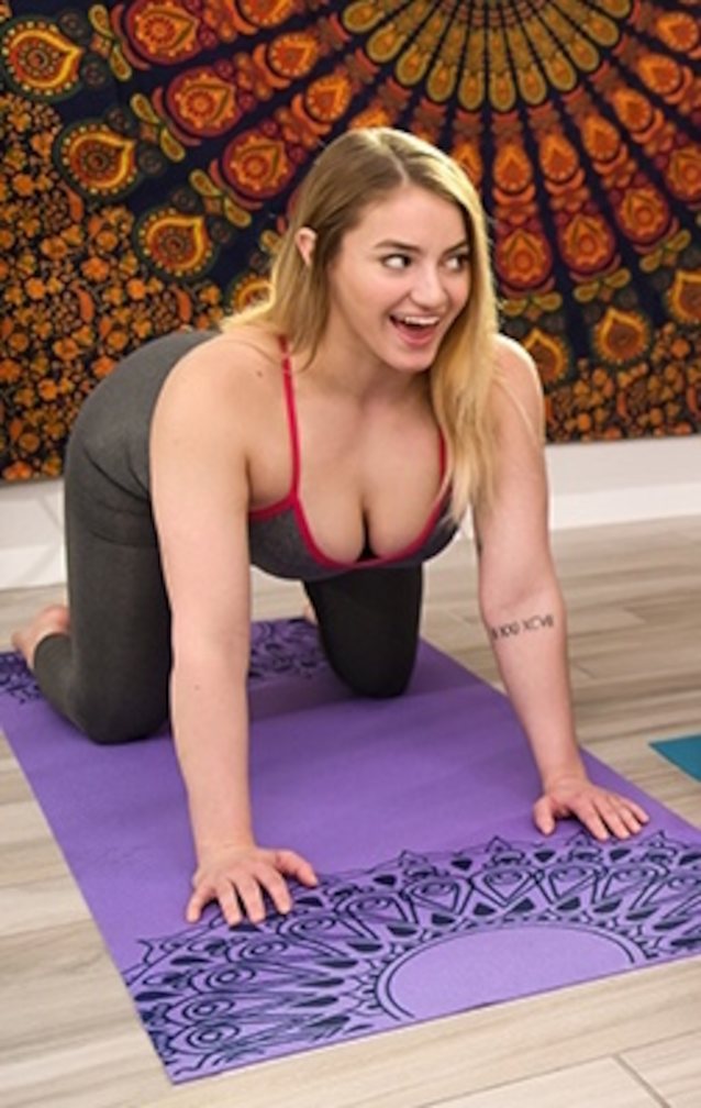 blonde big tits yoga