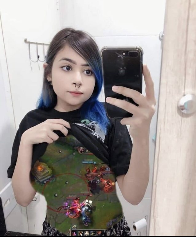 blue hair piercing bathroom