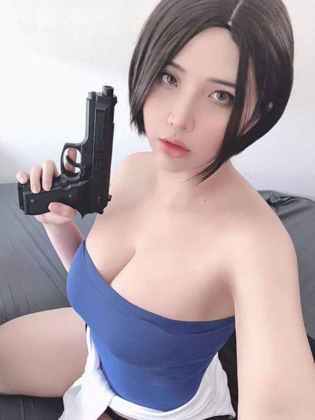 cosplay, big tits, white, asian, resident evil