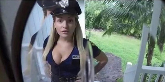 police, blonde, hot, thicc