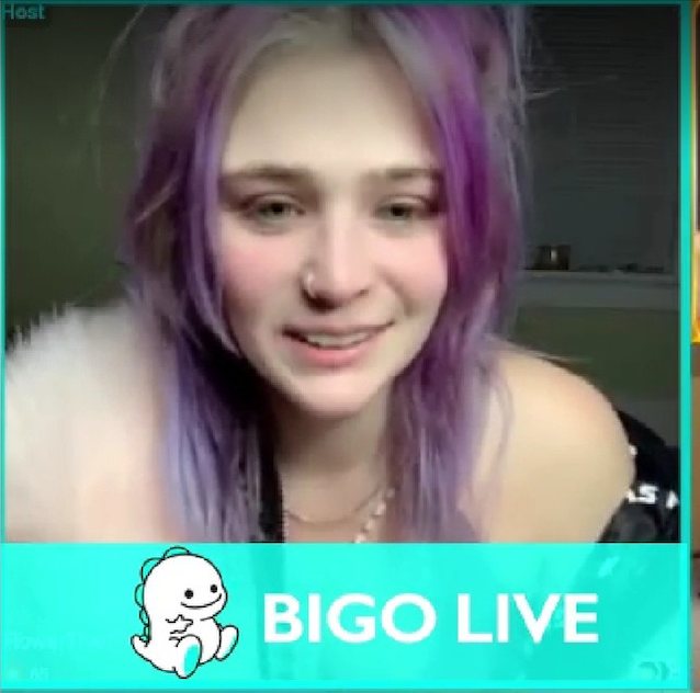 camgirl, bigo live, purple hair, young