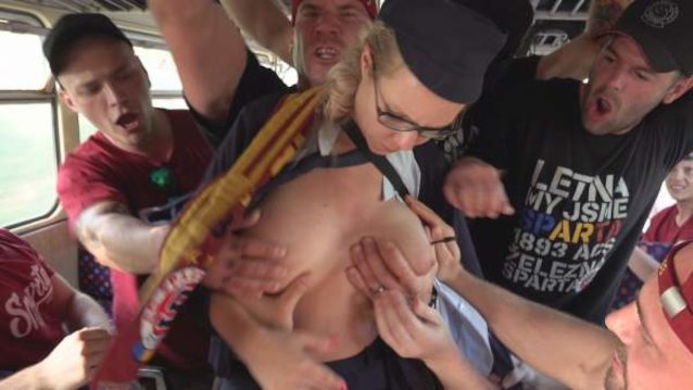 czech, gangbang, train