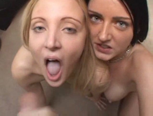 threesome, blowjob, blonde, brunette, dirty talk