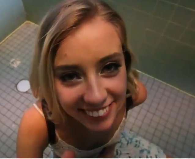 public bathroom, shooshtime, blonde, girlfriend