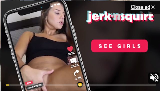 What is the name of this girl fingering in a jerknsquirt ad? 