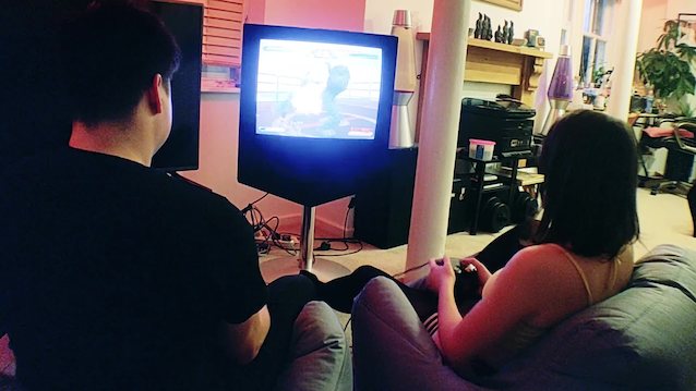 couple, amateur, video game, fighting game, doggy style