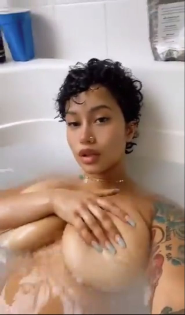 bathtub, hiding breasts, bathing