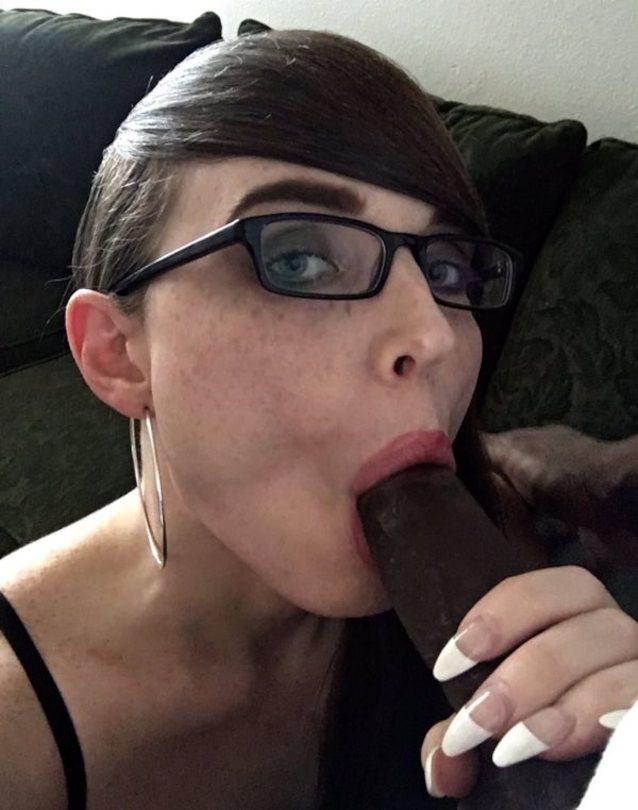 brunette, blowjob, interracial, green eyes, glasses