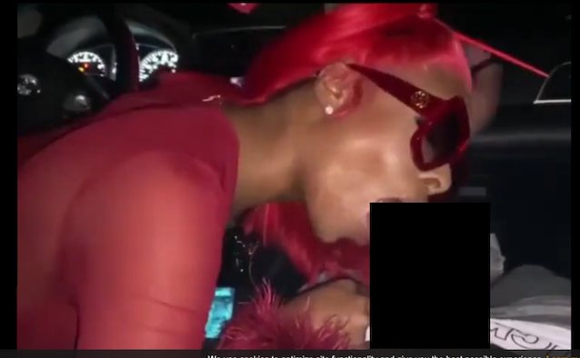 blowjob in a a car natural breasts black
