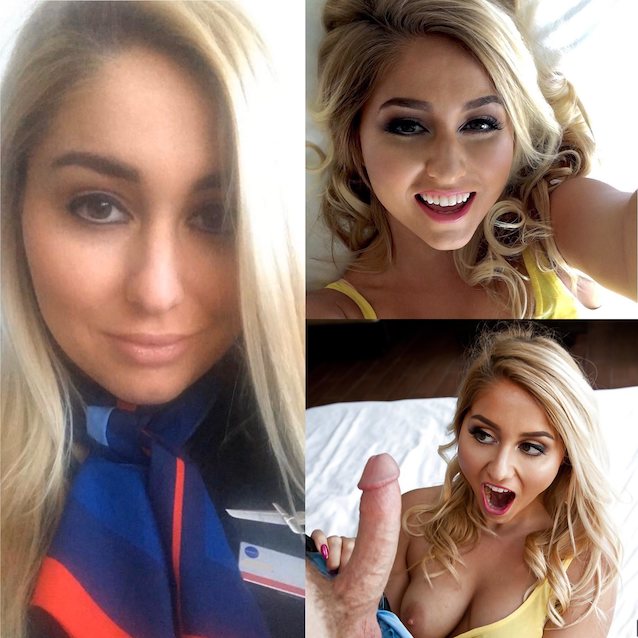 blonde, flight attendant, amateur, mofos