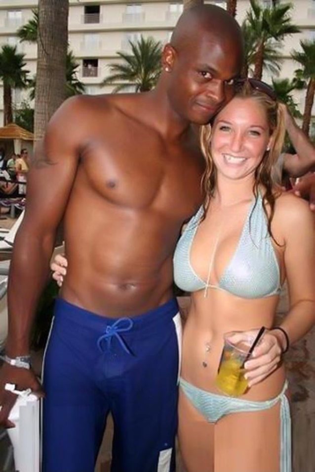 blonde, bikini, interracial