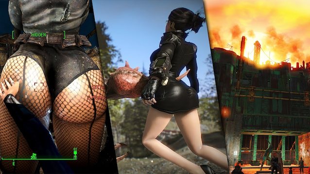 games, fallout, ass, pantyhouse, mod