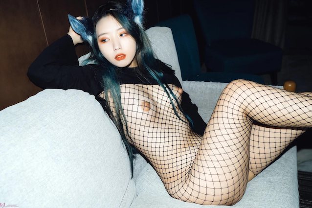 asian, amateur, model, fishnet, cosplay