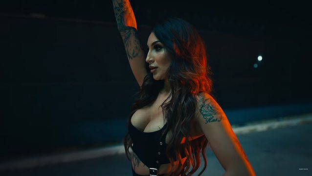 brunette big tits tattoo