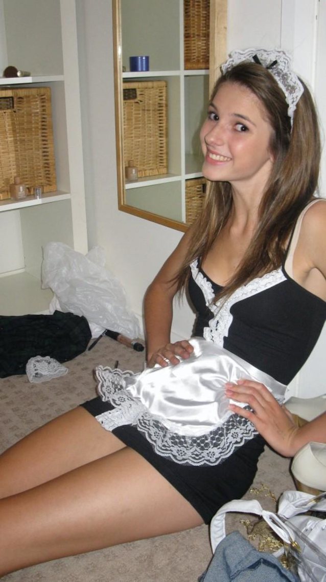 maid, brunette, hot, teen, cute