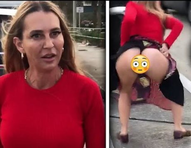 ass red dress showing ass