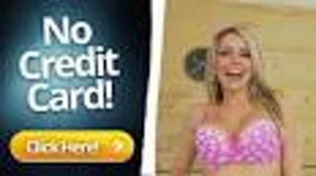 blonde hair, pink bra, advertisement, no credit card, click here