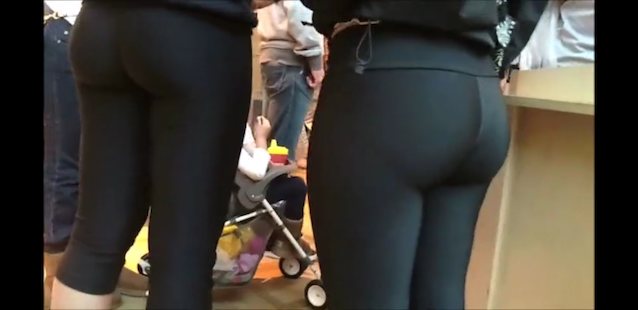 ass, yoga pants, girls, candid