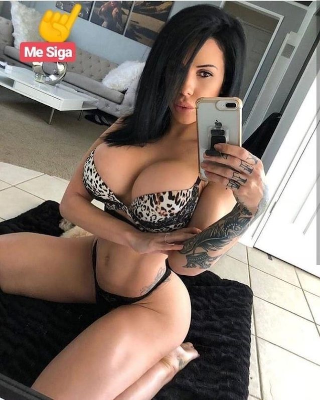 latina, big tits, selfie, lingerie, tattoos