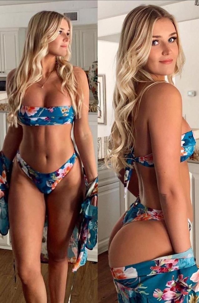 rubia, bikini, big ass