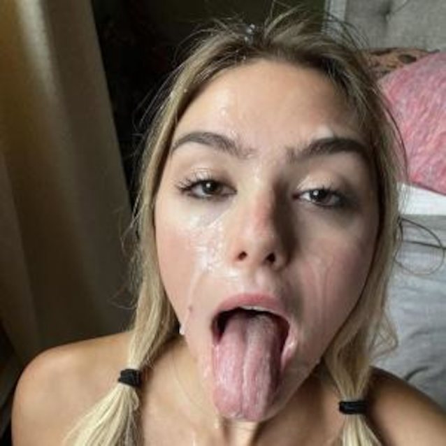 facial, blonde, blowjob, cum