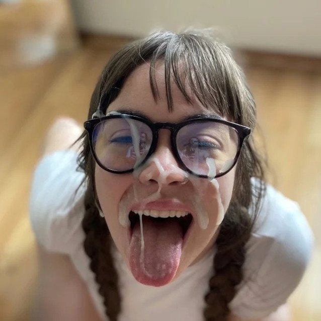 amateur, facial, glasses, nose ring, tongue