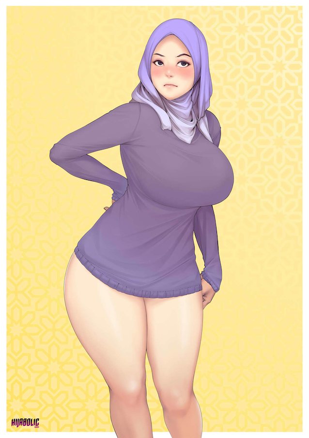 hijab, comics, mini, big boobs, thighs