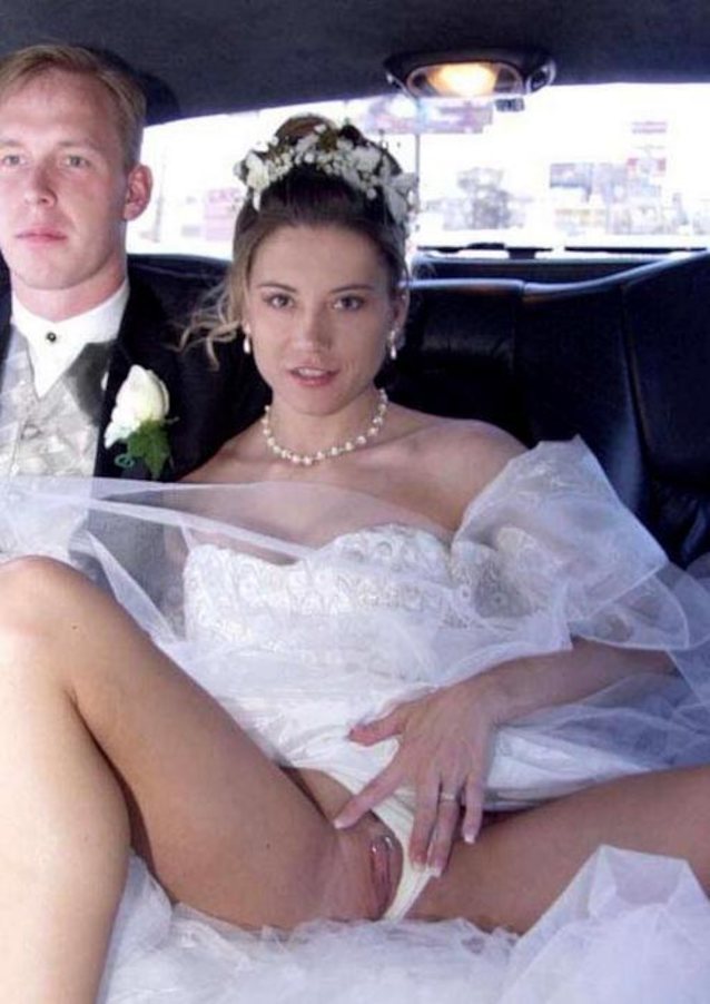 bride, wedding, pussy, car, slip