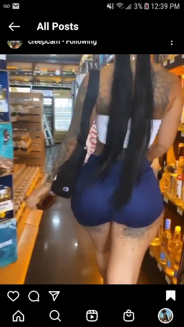 big ass, shorts, walking, ebony, instagram