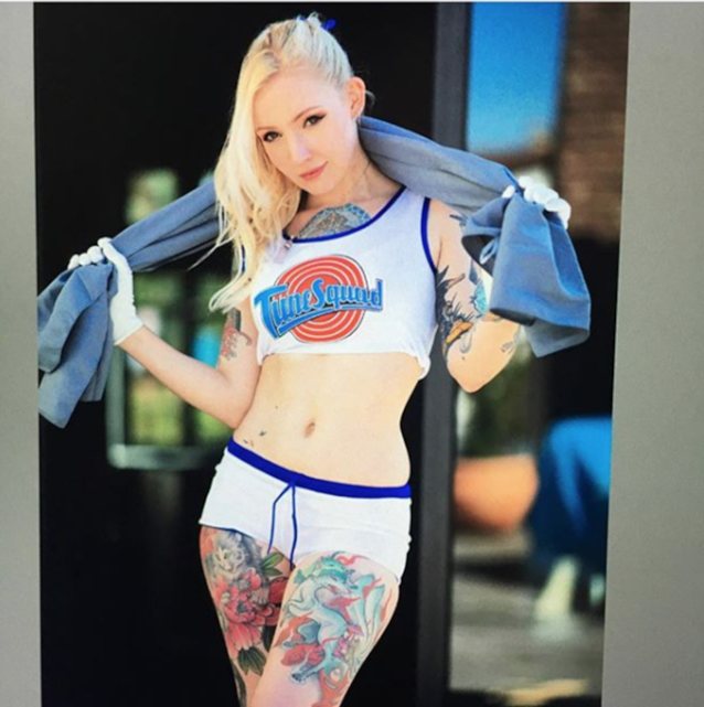 blonde, tattoos, cosplay, model