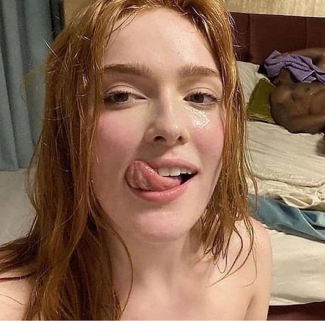 sexy, red head, picture, blacked