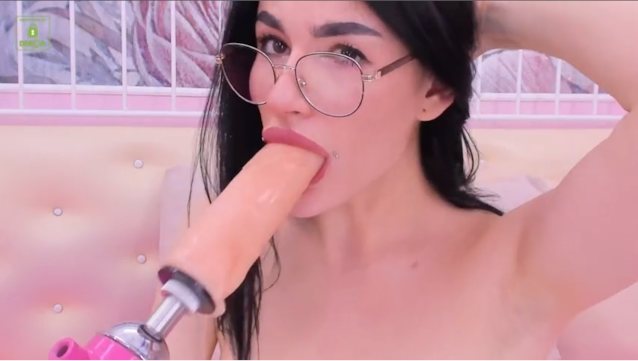 camgirl, throat, gag, machine, blowjob