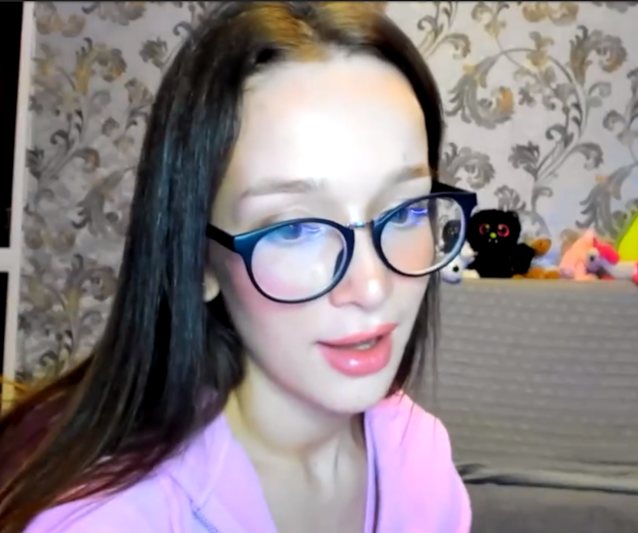 camgirl glasses blonde