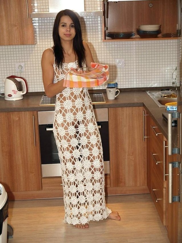 kitchen nude young girl dressed