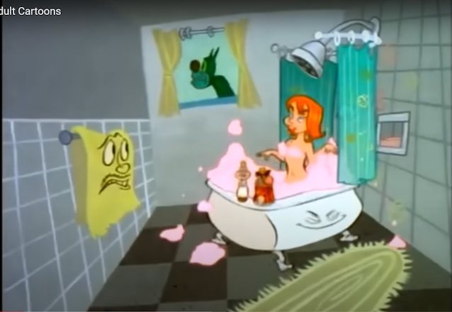 bathtub, watching, animated