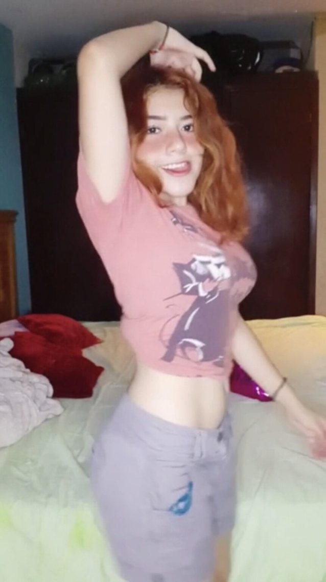 tiktoker, tiktok, redhead, abs, cute