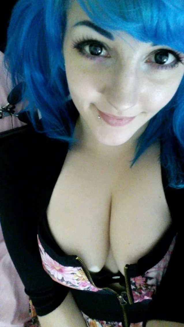 bluehair, breasts, tits