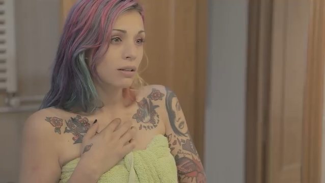 youtube, amateur, lesbian, pink hair, tattoo