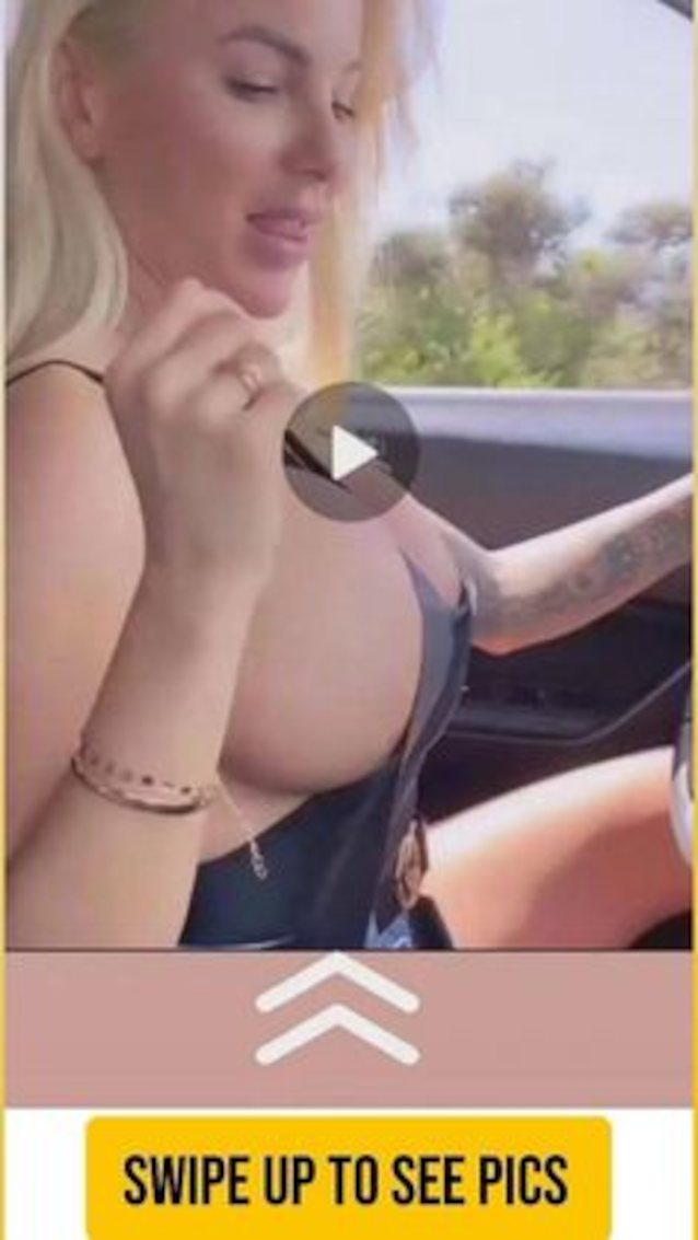 big tits blonde car