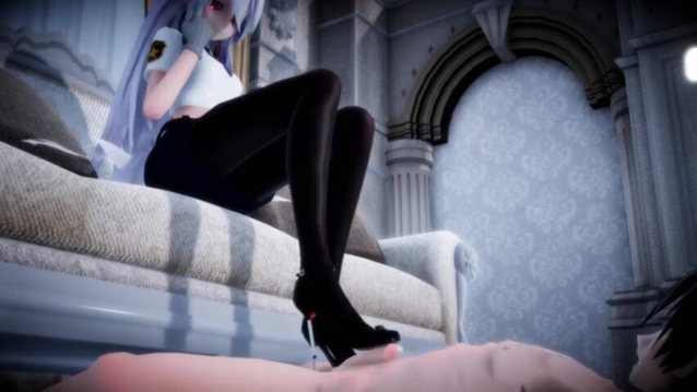 mmd, hentai, sounding, high heels, femdom