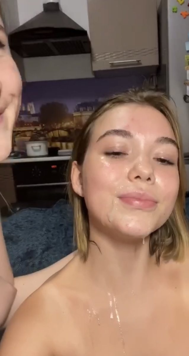 blonde, facial, cumshot