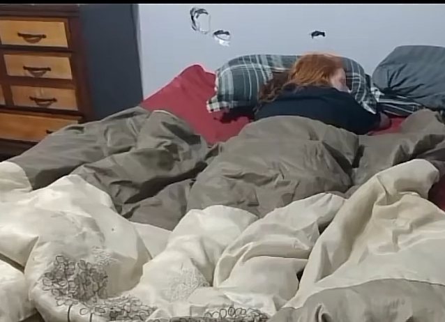 redhead, wake up, step sis, bed, sneak