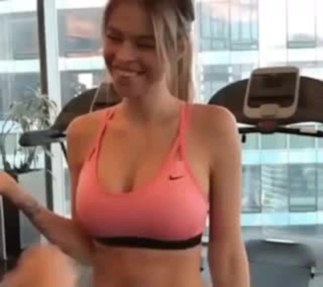 big tits, punch, sports, bouncing tits, gym