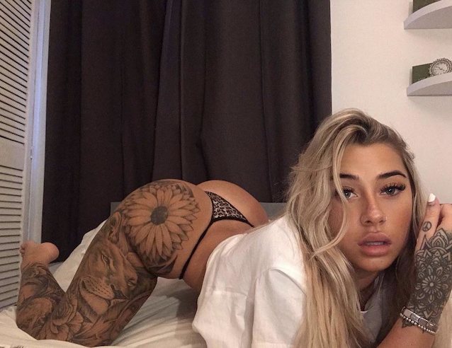 blonde tattoo hot
