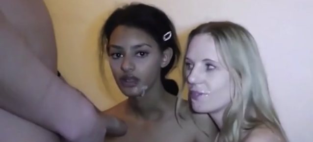 threesome blonde interracial