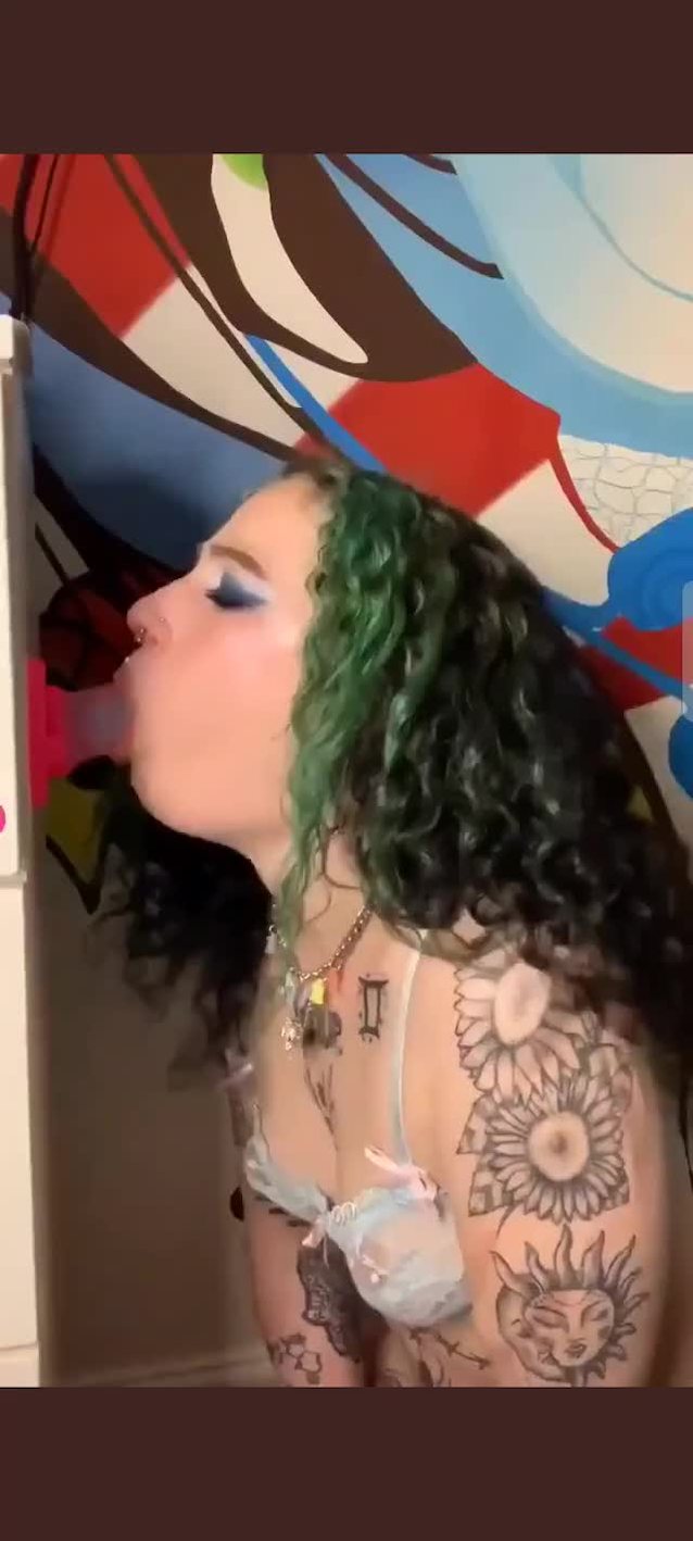 tattoo, alt girl, blowjob, dildo, fellatio