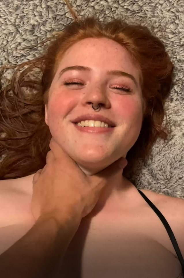 chubby, redhead, choke